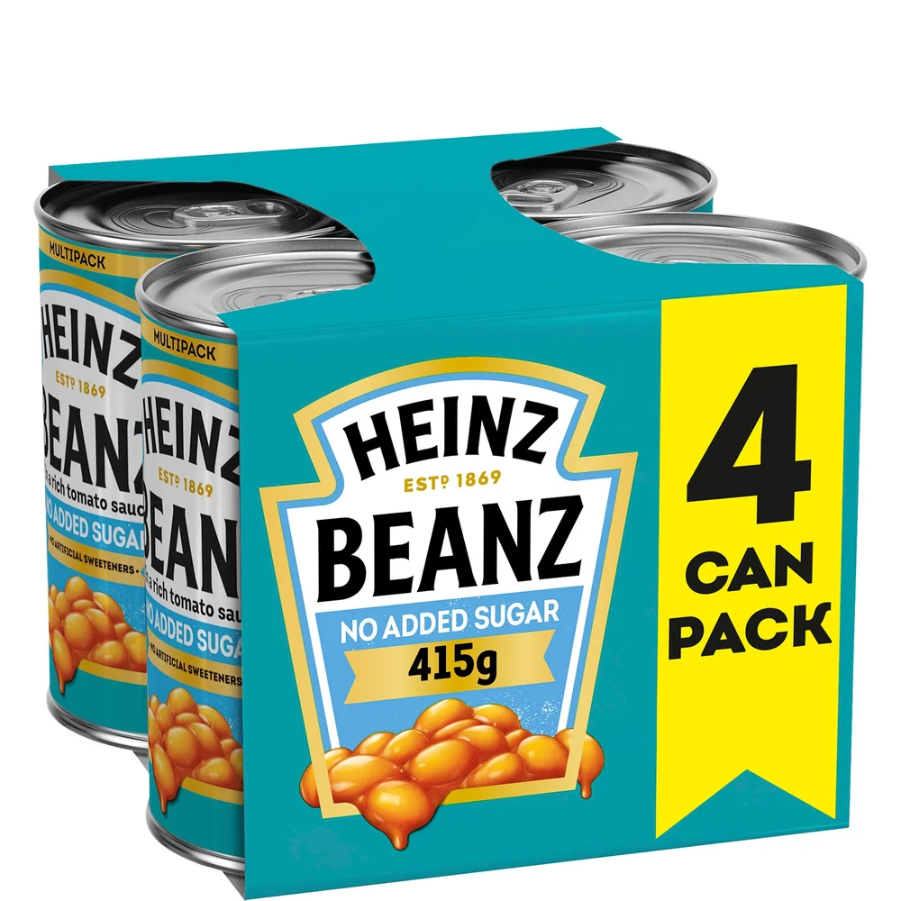Heinz No Added Sugar Baked Beanz 4 x 415g Image 1