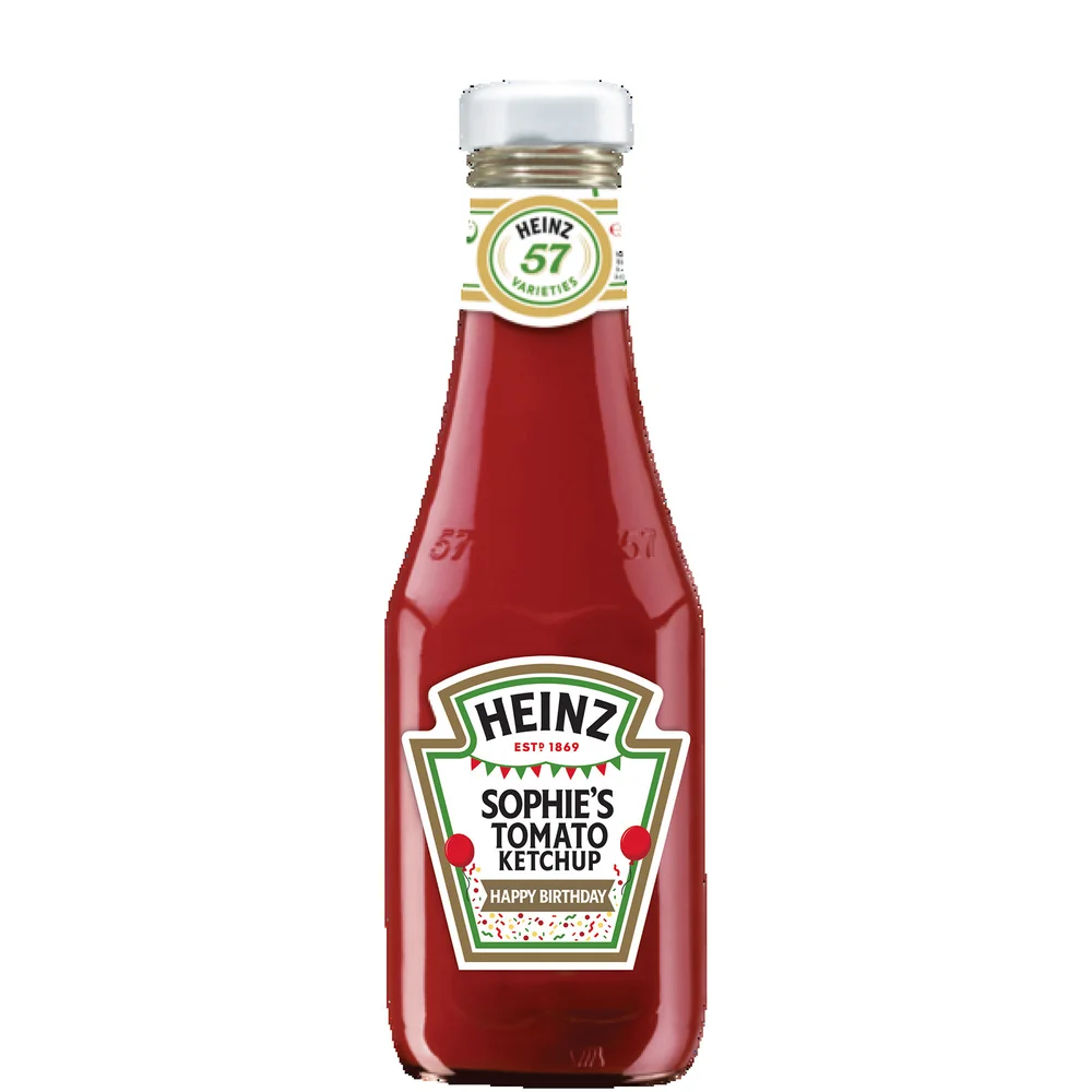 Heinz Personalised Birthday Tomato Ketchup (Glass) 342g Image 1
