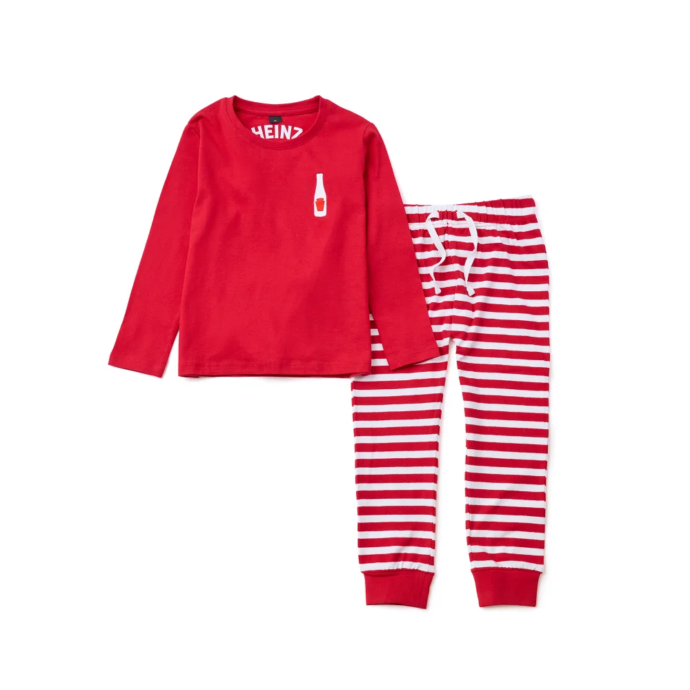 Heinz Christmas Red Matching Kids Cotton Pyjamas - 8-9yrs Image 1