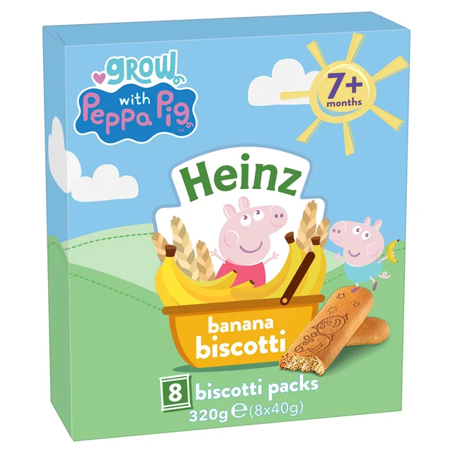 Heinz Peppa Pig Banana Biscotti 8 x 40g (320g) 7+ Months