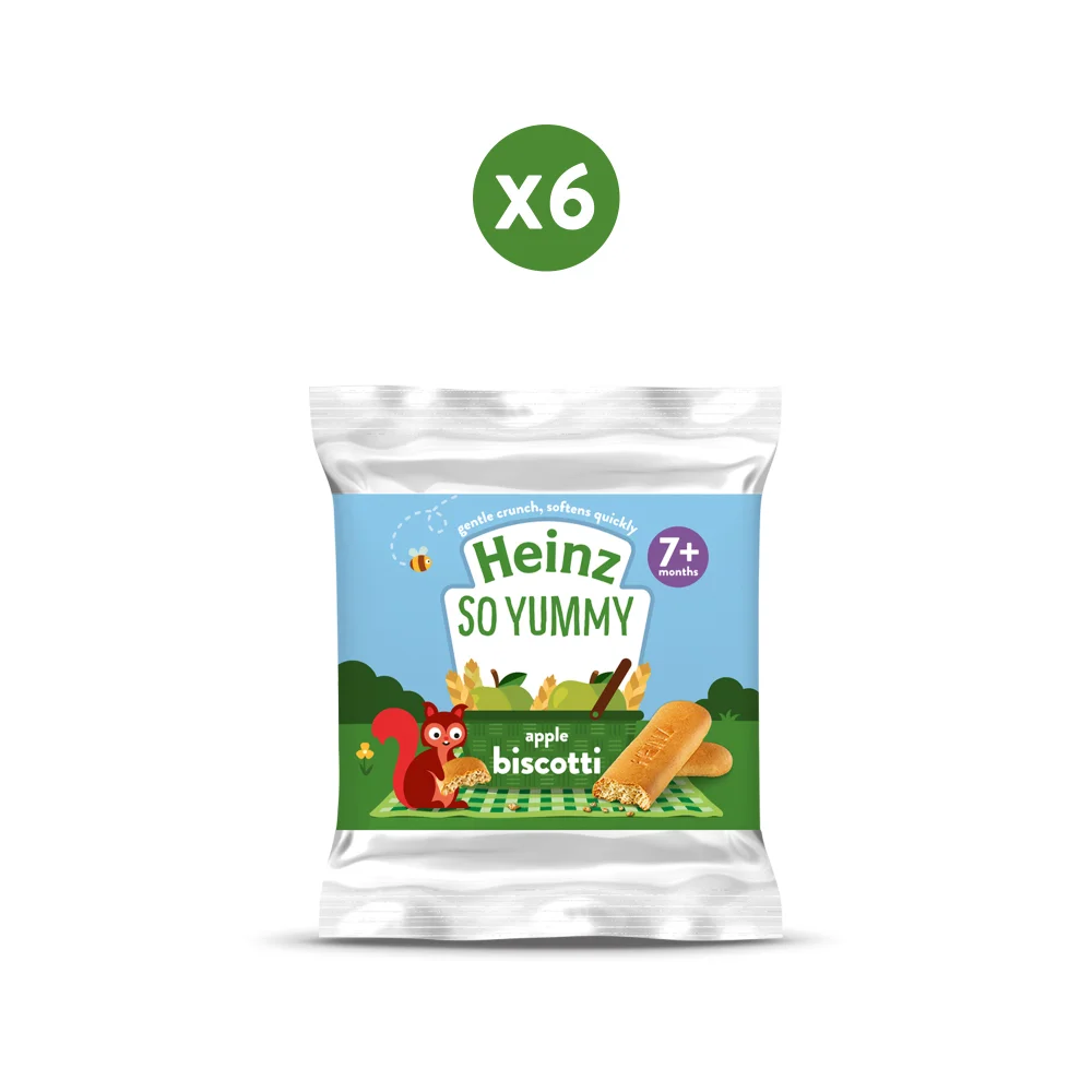 Heinz Apple Biscotti Baby Snack 7+ Months Pack of 6 x 60g Image 1