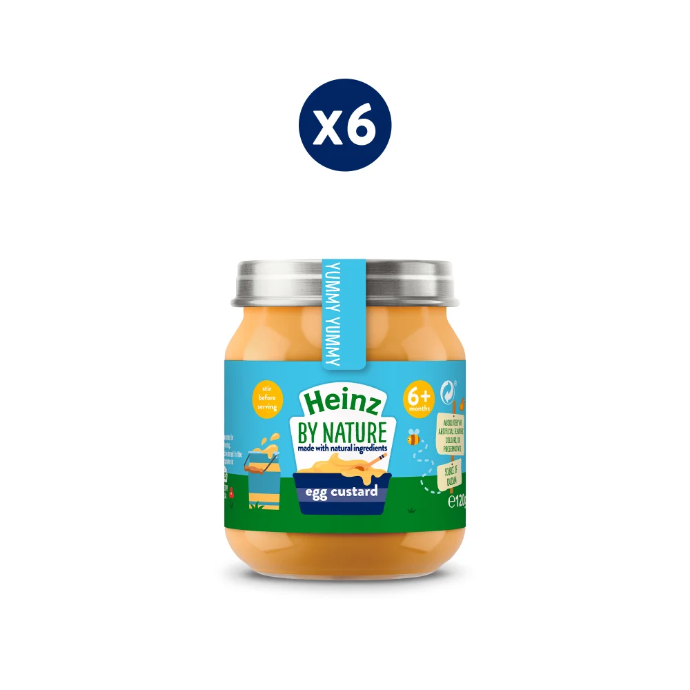 Heinz Egg Custard Baby Food Jar 6+ Months Pack of 6 x 120g Image 1