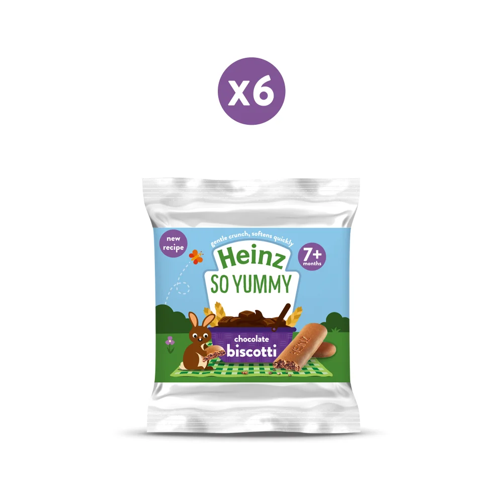 Heinz Chocolate Biscotti Baby Snack 7+ Months Pack of 6 x 60g Image 1