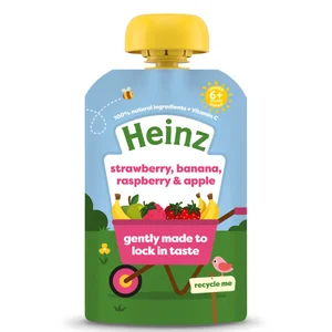 Heinz Strawberry, Banana, Raspberry and Apple Baby Food Puree Pouch 6+ Months 100g