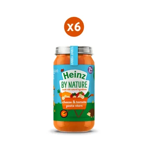 Heinz Cheese and Tomato Pasta Stars Baby Food Jar 7+ months Pack of 6 x 200g