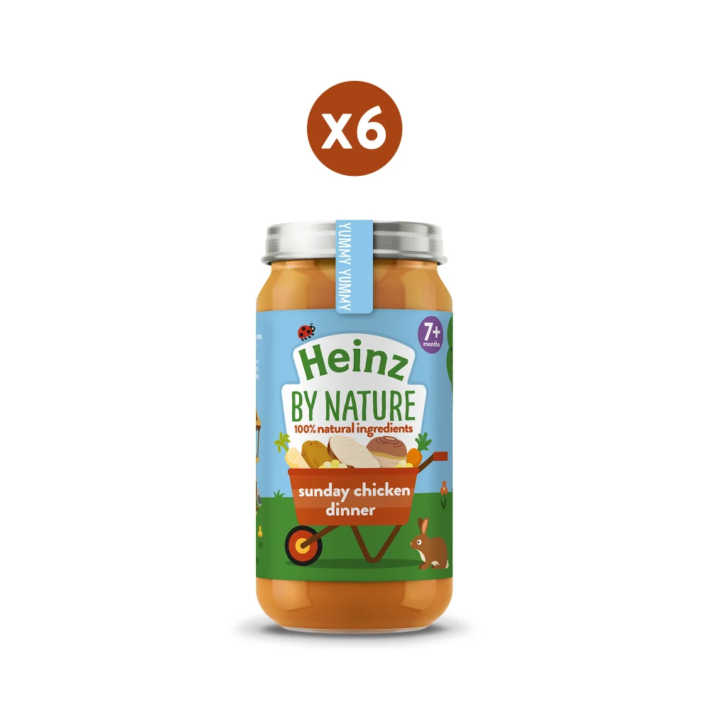 Heinz Sunday Chicken Dinner Baby Food Jar 7+ Months Pack of 6 x 200g Image 1