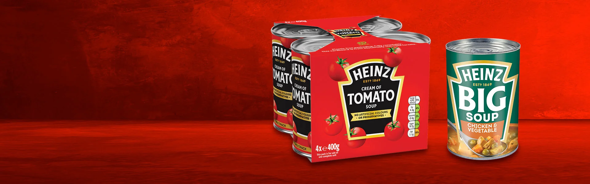 Cans of Heinz Soup