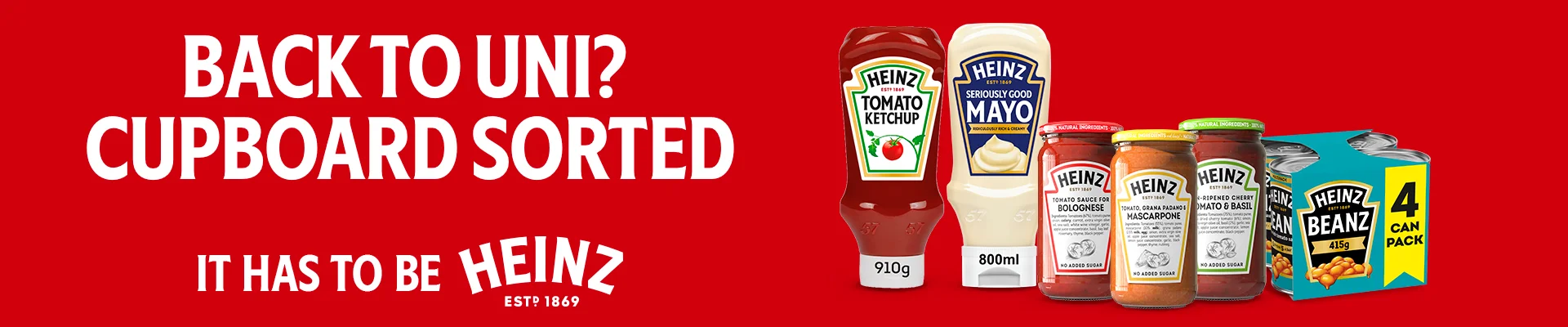 back to uni? cupboard sorted. it has to be heinz