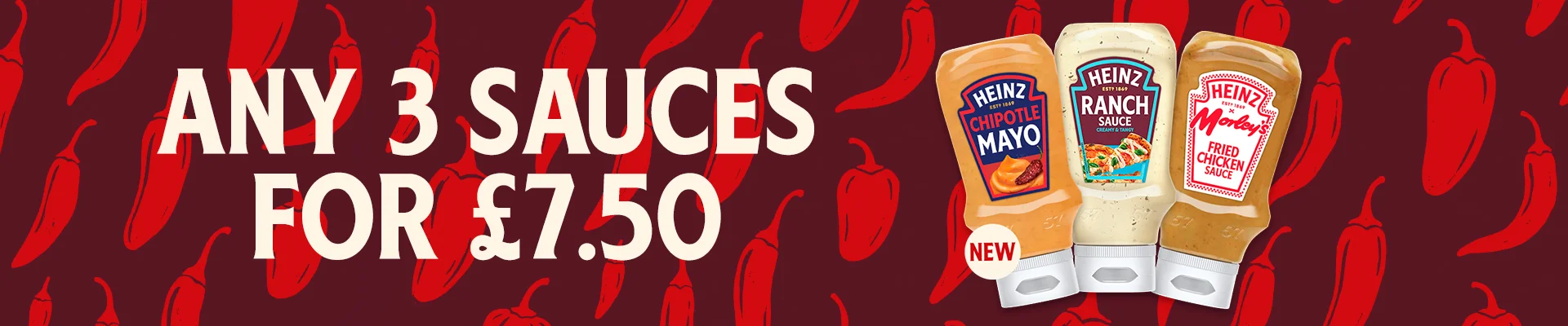 any 3 sauces for £7.50*